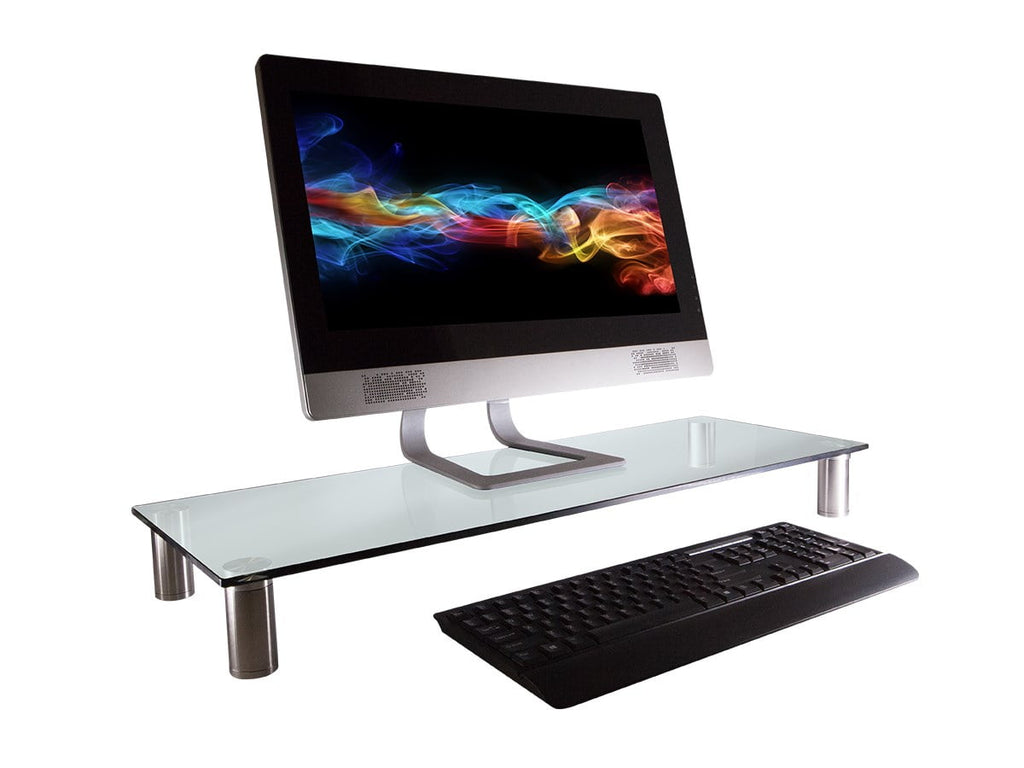 Multimedia Riser Desktop Monitor Stand - Clear Glass, Large 30.8 x 11 Inches - Collection - Image 2