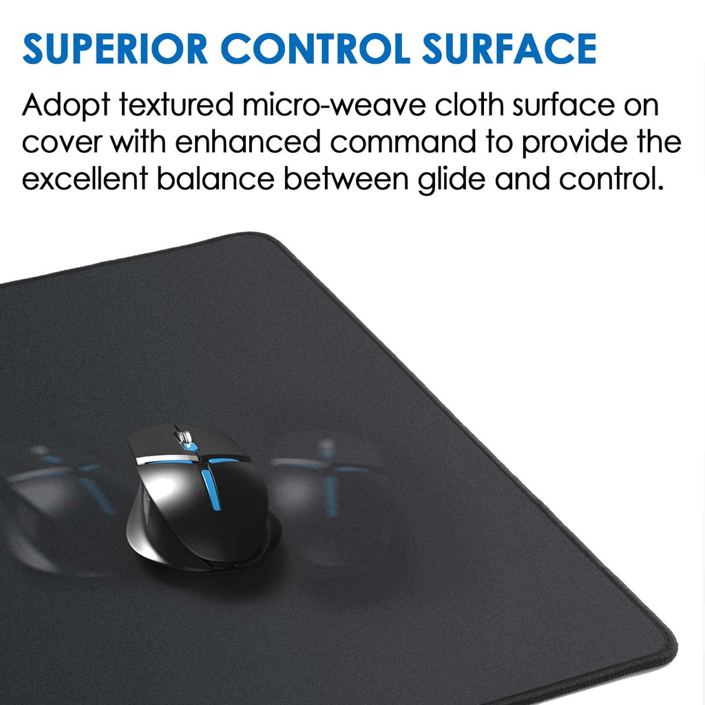 Large Gaming Mouse Pad Desk Mat, Superior Micro-Weave Cloth for Precise Mouse Control, Non-Slip Rubber Base, Stitched... - Image 2