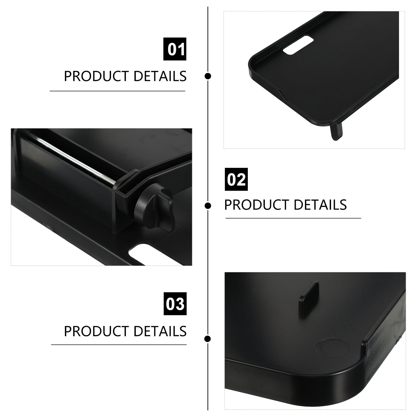 Black Adjustable Computer Monitor Stand with Spacious Storage and Easy Punch-Free Setup for Home Office - Image 6