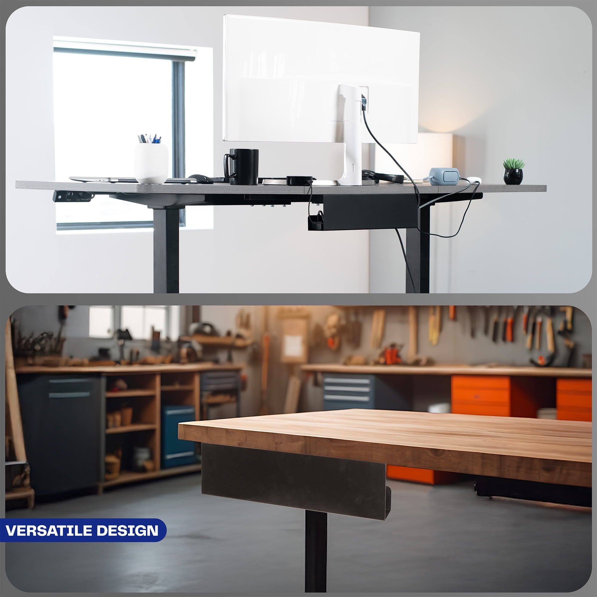 Black Under Desk 17" Cable Management Tray, Wire Organizer, Cord Holder - Image 4