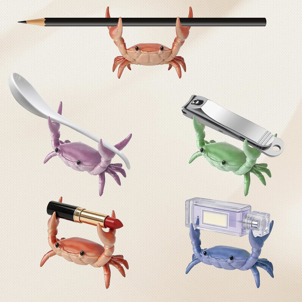 Desk Crab Pen Holder Set, Creative Crab Pen Holder, Weightlifting Crabs Pen Holder Bracket Storage, Desk Pen Stand fo... - Image 4