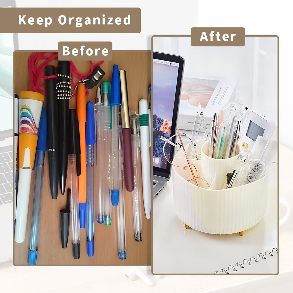 360 Degree Rotating Desk Organizer for Pen and Pen Holder for Office Storage, and Home, Round - Image 6