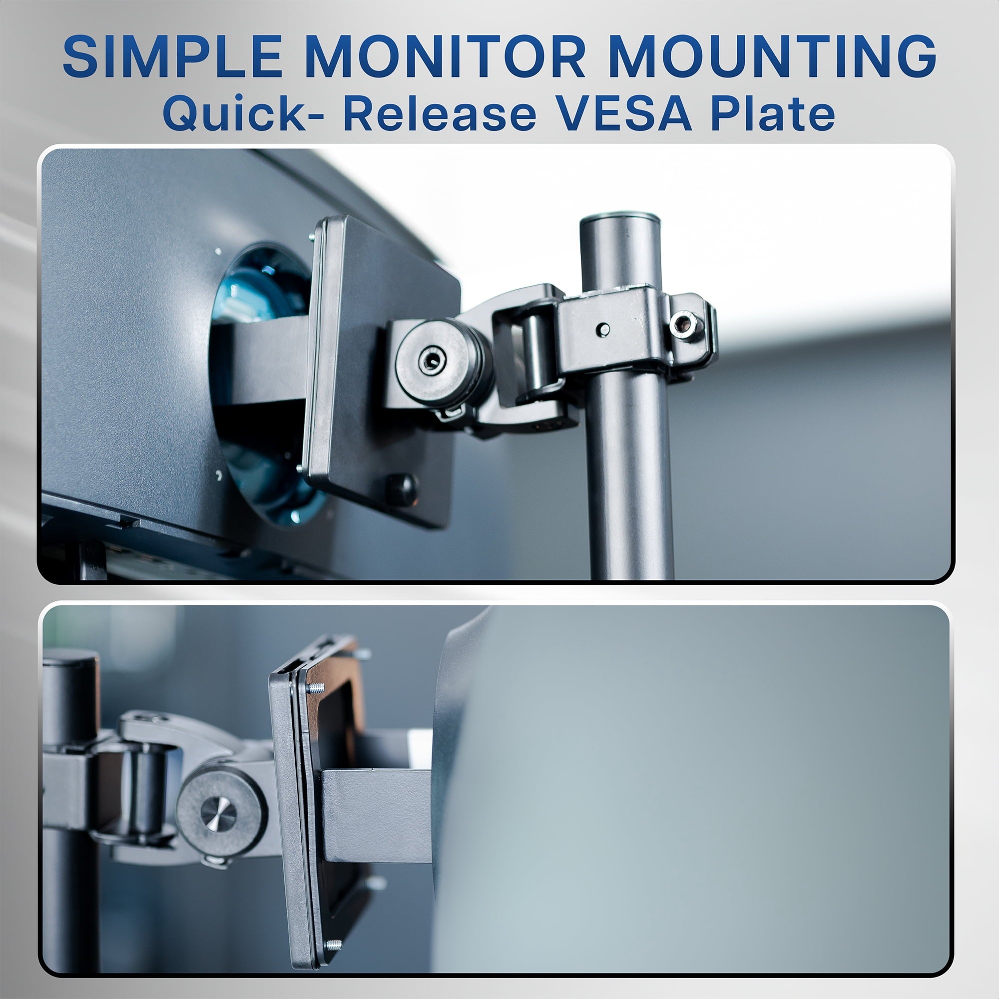 Dual Ultrawide Monitor Desk Stand, Mount for 2 Computer Screens up to 49" - Image 4