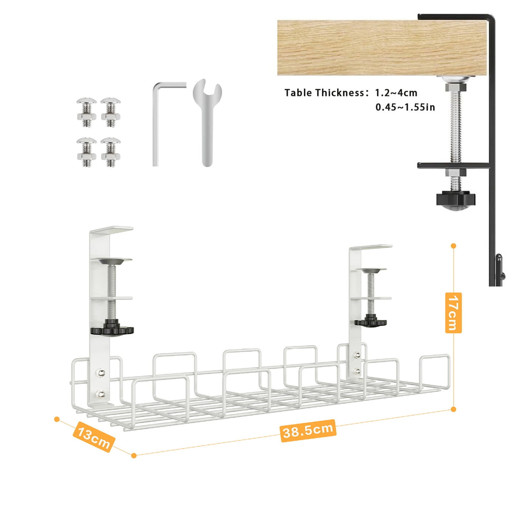 No Drill Under Desk Cable Management Tray Under Desk Cable Tray Holder Desk Cable Organizers Accessories Desk Cable M... - Image 4