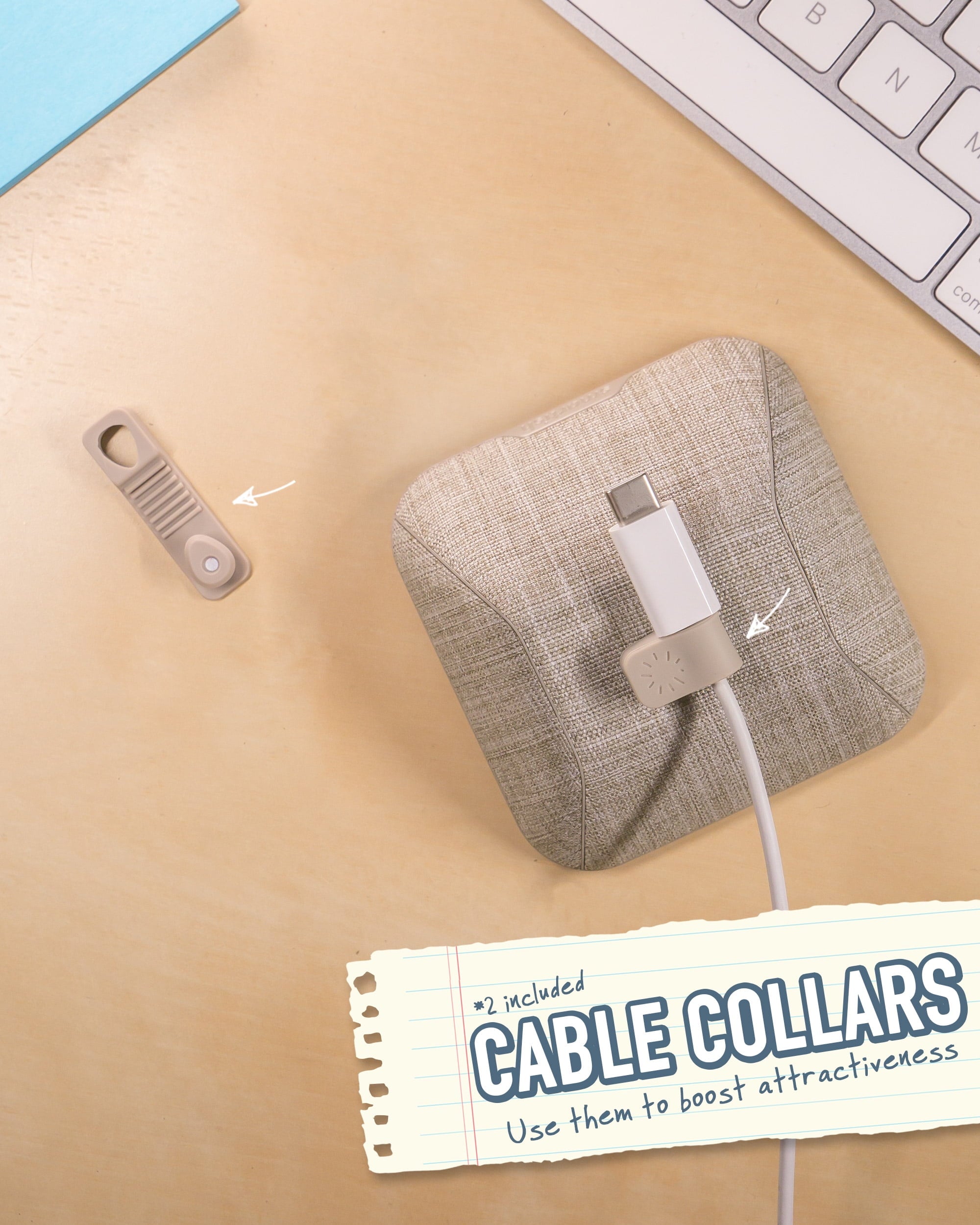 Smartish Magnetic Cord Holder - Cable Wrangler Organizer with Magnet Clips for Charger Management on Desktop, Nightstand, or Side Table - Li - Image 4