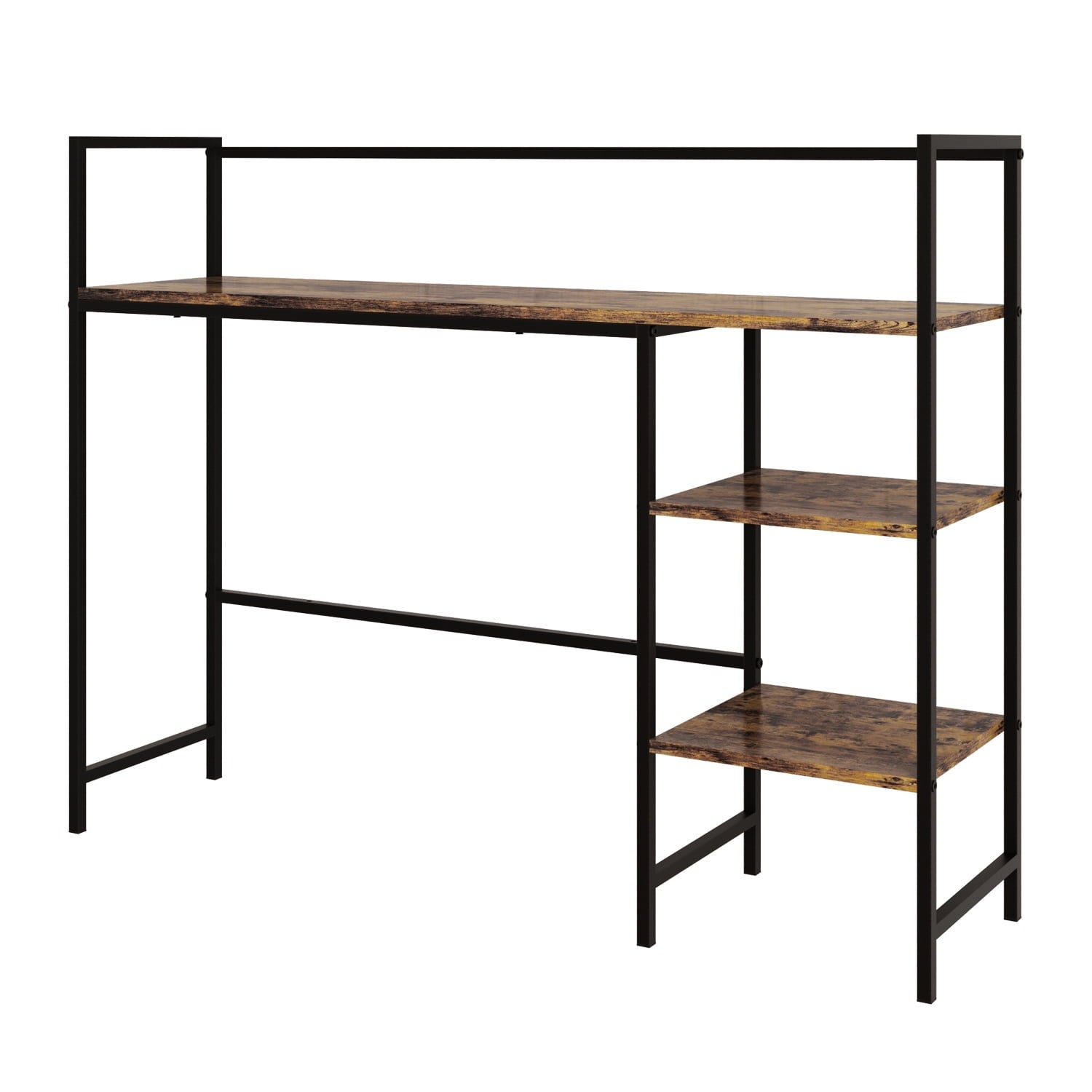 Desk Shelf 38.2" Desktop Organizer Shelf 4 Tier Desk Display Rack Desk Hutch for Computer Monitor Wood Desktop Booksh... - Image 4