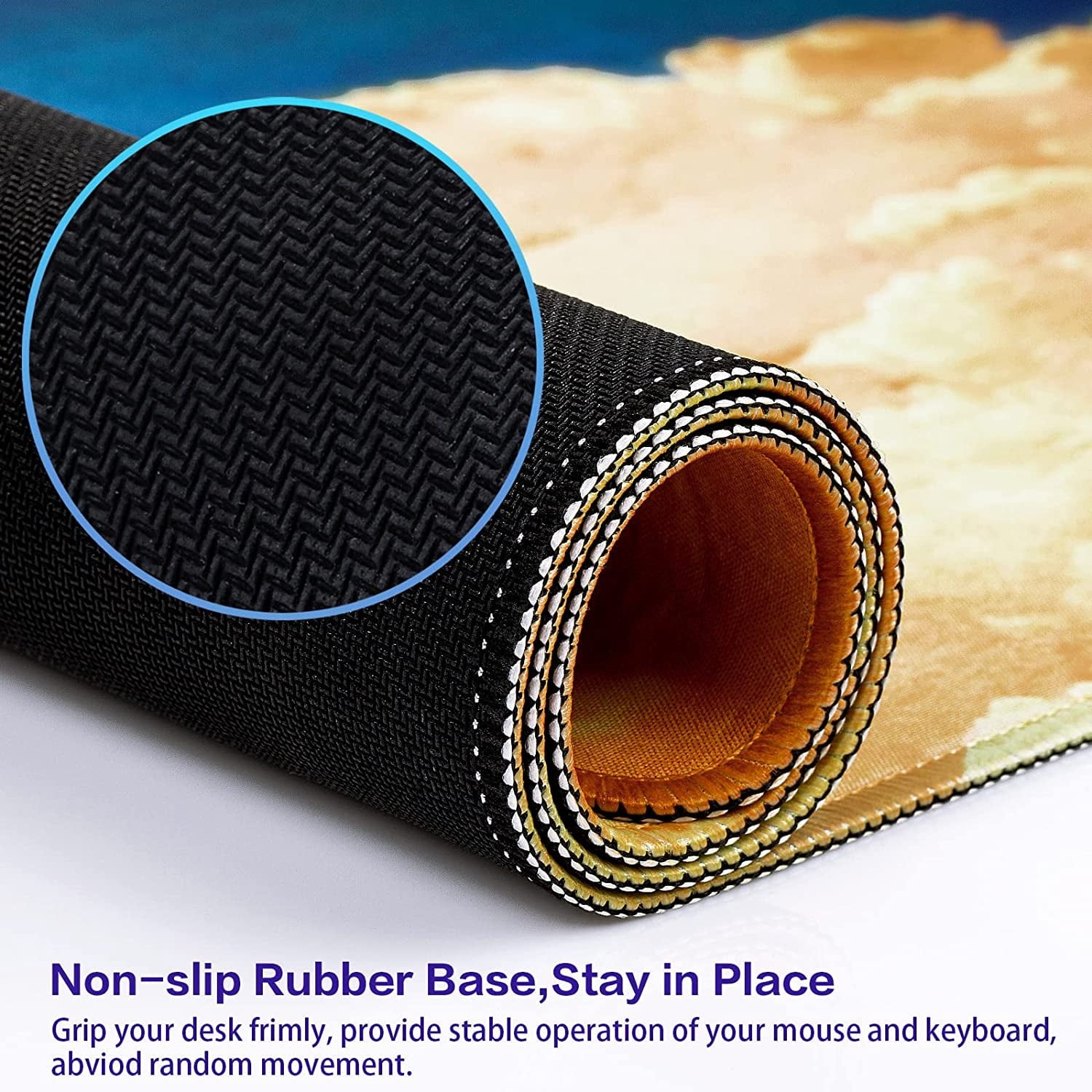 Gaming Mouse Pad, Extended Mouse Pad, 31.5x15.7inch XXL Large Big Computer Keyboard Mouse Mat Desk Pad with Non-Slip Base and Stitched Edge - Image 5