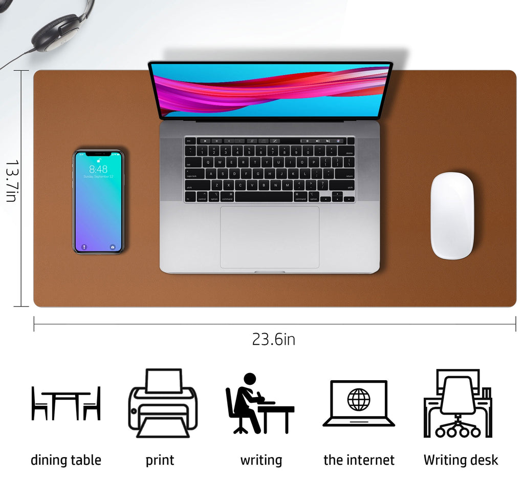 Aothia Leather Desk Pad Protector ,Mouse Pad,Office Desk Mat, Non-Slip PU Leather Desk Blotter,Laptop Desk Pad,Waterproof Desk Writing Pad f - Image 4