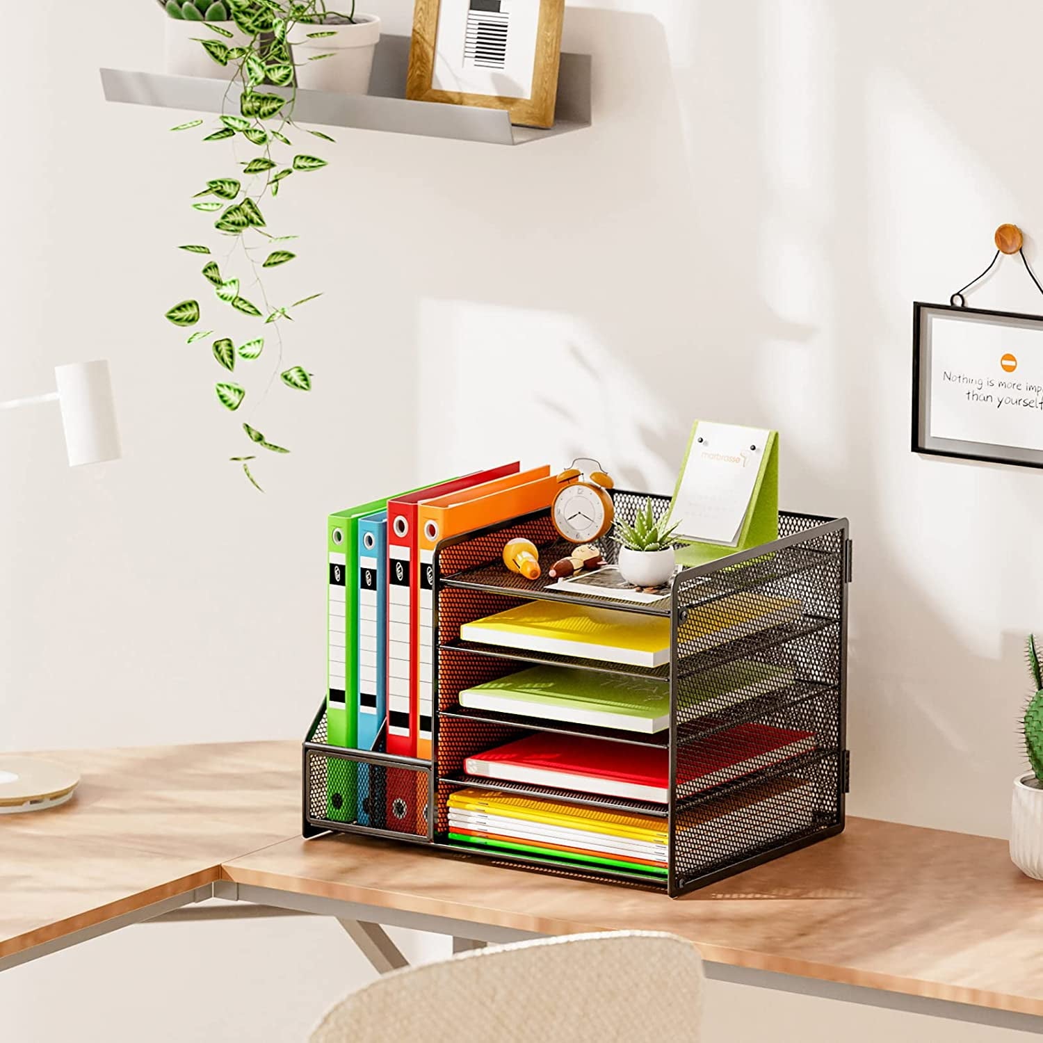 with File Holder, 5-Tier Paper Letter Tray , Mesh s and Accessories with Magazine Holder, top and Storage for Office ... - Image 2