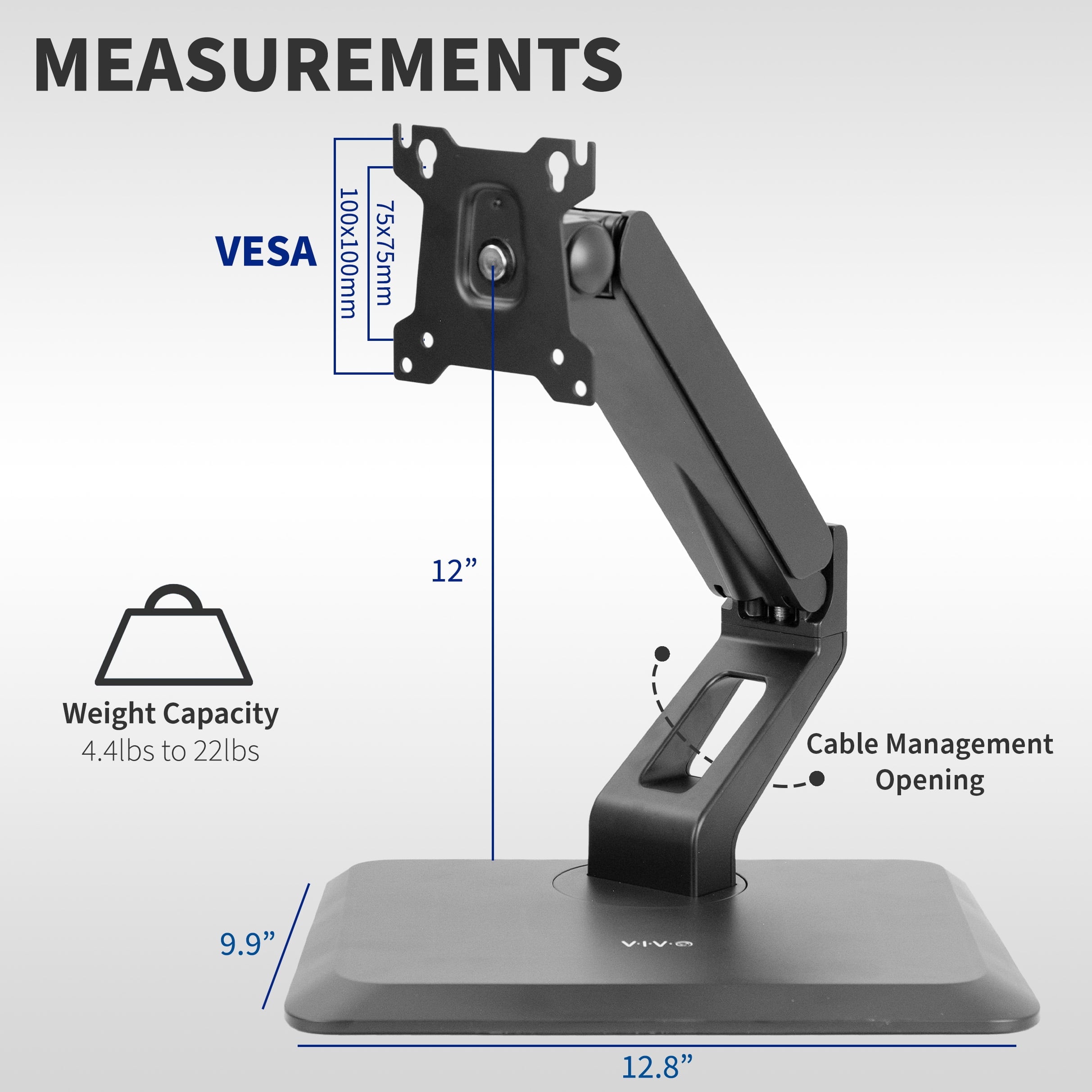 Freestanding Monitor Arm Mount for 17" to 32" Touch Screens - Image 4
