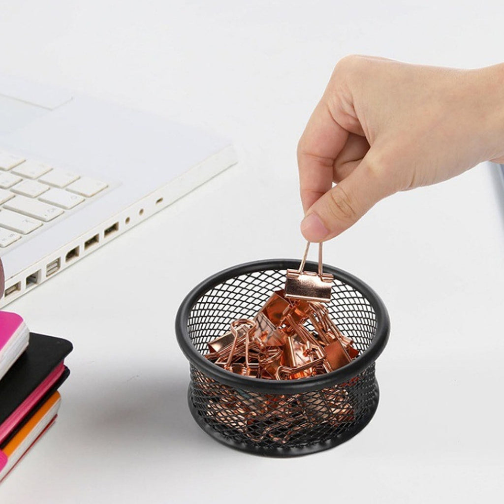 Holder, Stackable Organizer for Desk, 1 Pack Metal Mesh Holders, Desk dispensers for Office Binder Box, Black - Image 6