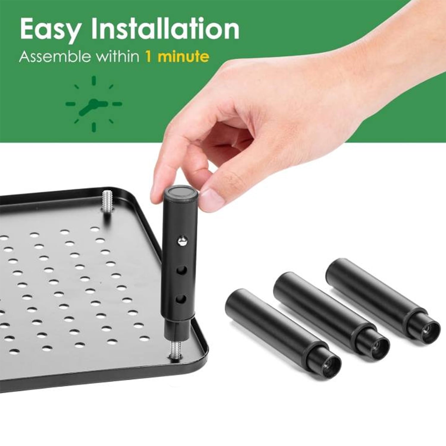 Behome 2 Pack Monitor Stand, Desk Monitor Riser 3 Height Adjustable, Laptop Riser with Airflow Vents, Desktop Stand f... - Image 5