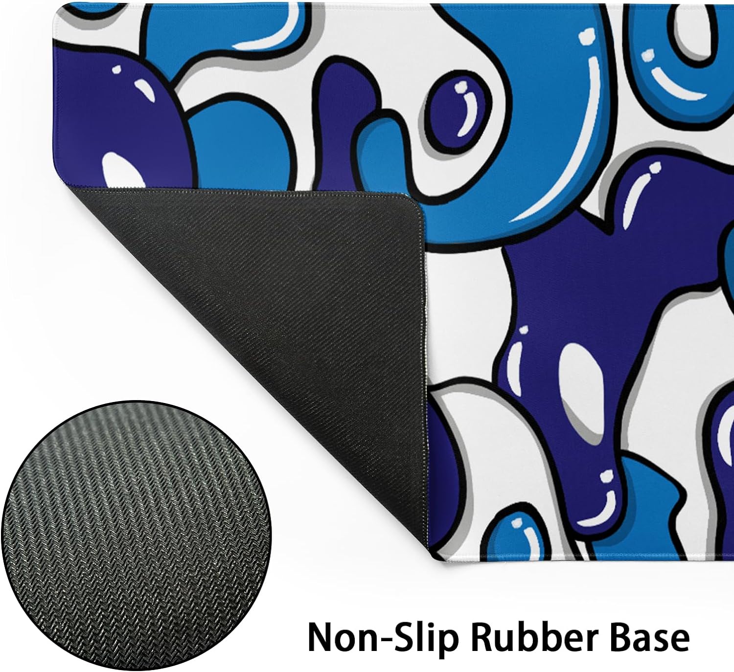 Navy Blue White Gaming Mouse Pad XL 31.5”x11.8” Anime Cool Desk Pad Geometric Japanese Desk Mat Non-Slip Rubber Base ... - Image 4