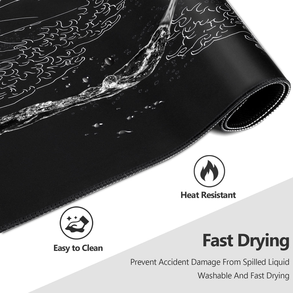 Gaming Mouse Pad with Stitched Edges,31.5" x 11.8" Extended Desk Mat Pad 3mm Thick Anti-Slip Rubber Base Keyboard Pad... - Image 5