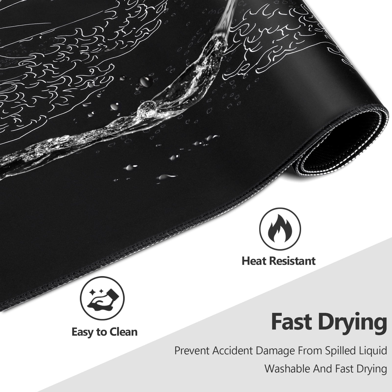 Gaming Mouse Pad with Stitched Edges,31.5" x 11.8" Extended Desk Mat Pad 3mm Thick Anti-Slip Rubber Base Keyboard Pad... - Image 5