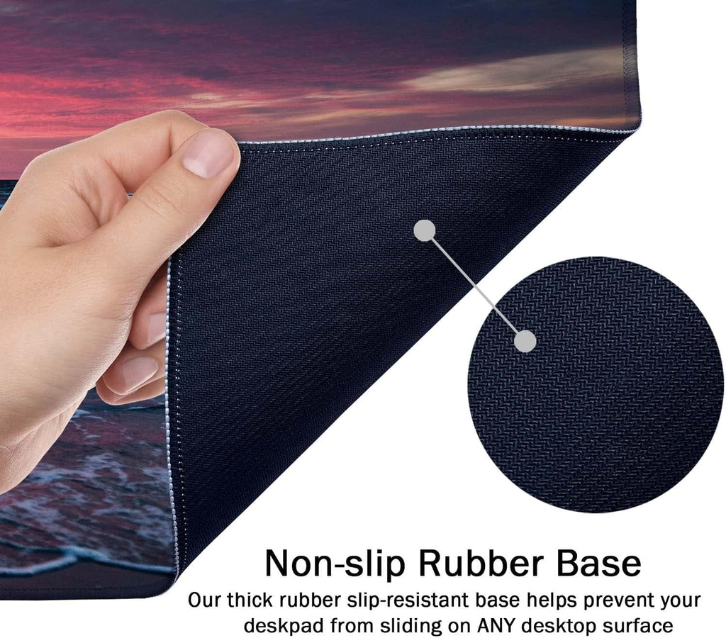 Desk Mat, Extended Gaming Mouse Pad (35.4x15.7 in), Large Non-Slip Rubber Base Mousepad with Stitched Edges, Waterproof Keyboard Mouse Mat D - Image 6