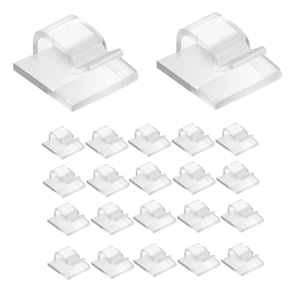 100 Outdoor Light Clips for String Lights Self Adhesive Mini Cable Hooks Wire Clips Hooks Cord Organizer Holder Clear - Image 2