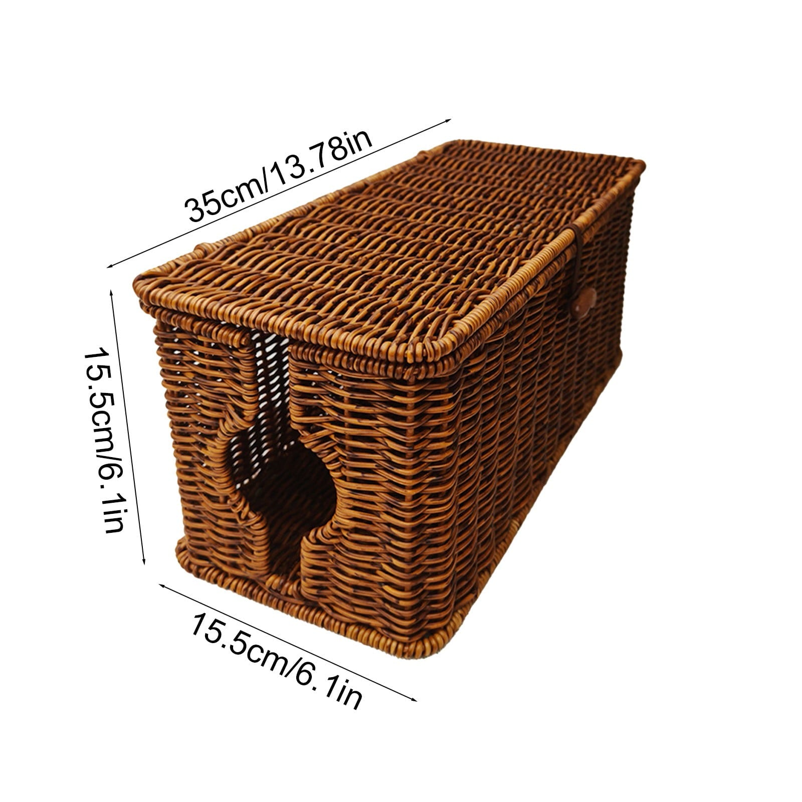 Storage Basket Handmade Cable Management Box Stylish & Functional Cable Organizer Slots For Home & Office TV Wires Computer Router USB Hub & - Image 3