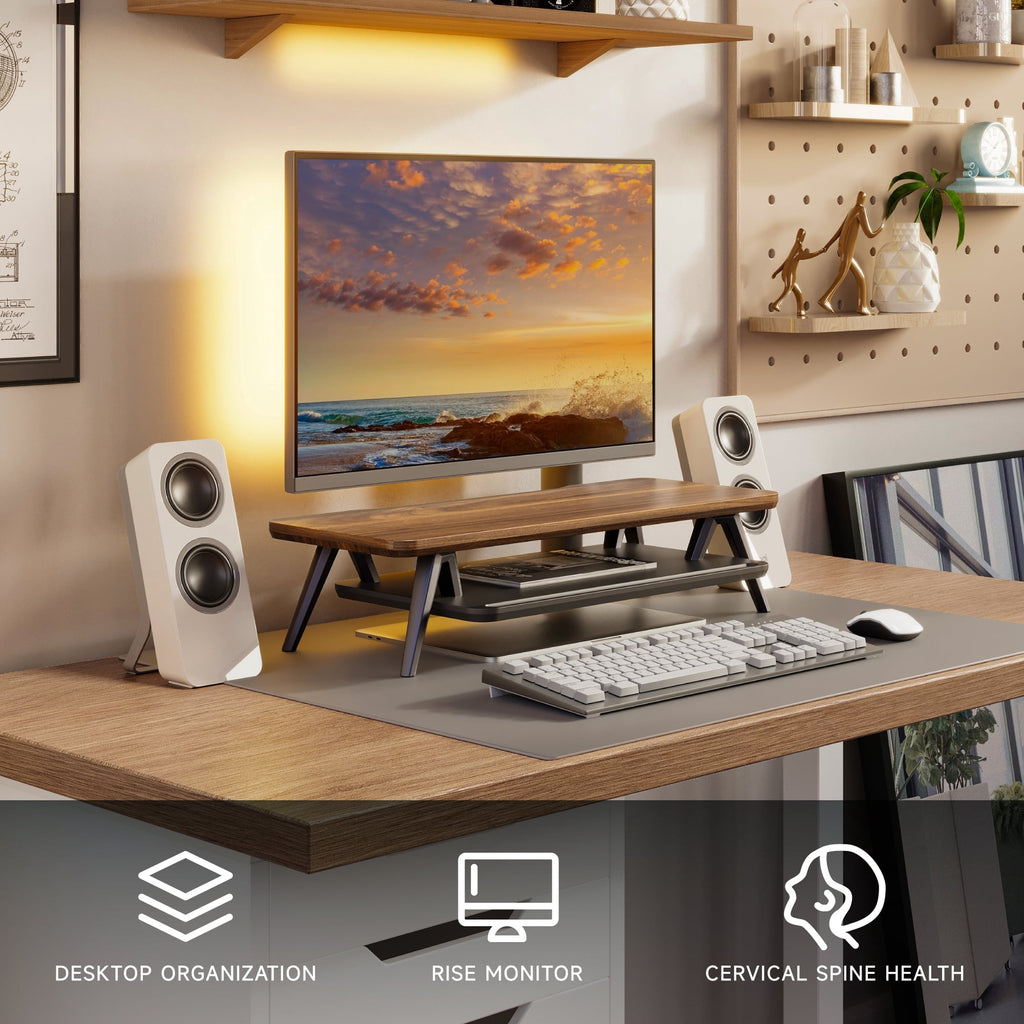 Monitor Stand, 2 Tiers Monitor Stands Riser, 23.6 Inch Computer Monitor Riser with Storage Organizer - Image 5