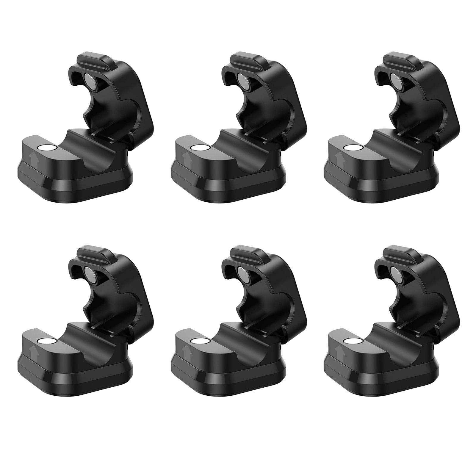 6 Pack Magnetic Cable Clips Organizer Black White Hands Free Cord Holder for Desk Wall TV Computer Phone Charger Head... - Image 2