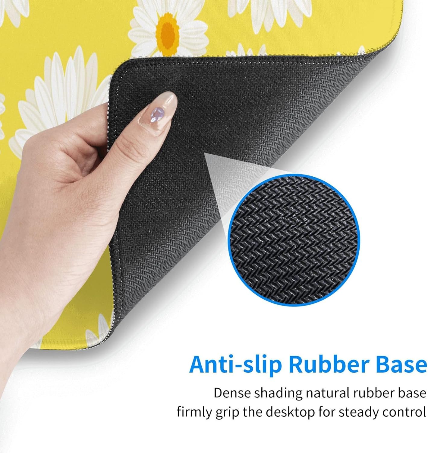 Yellow Daisy -Mouse Pad, Big Desk Mat, Extended Gaming Mouse Pad, Mouse Mat with Non-Slip Rubber Base ＆ Stitched, 31.... - Image 4