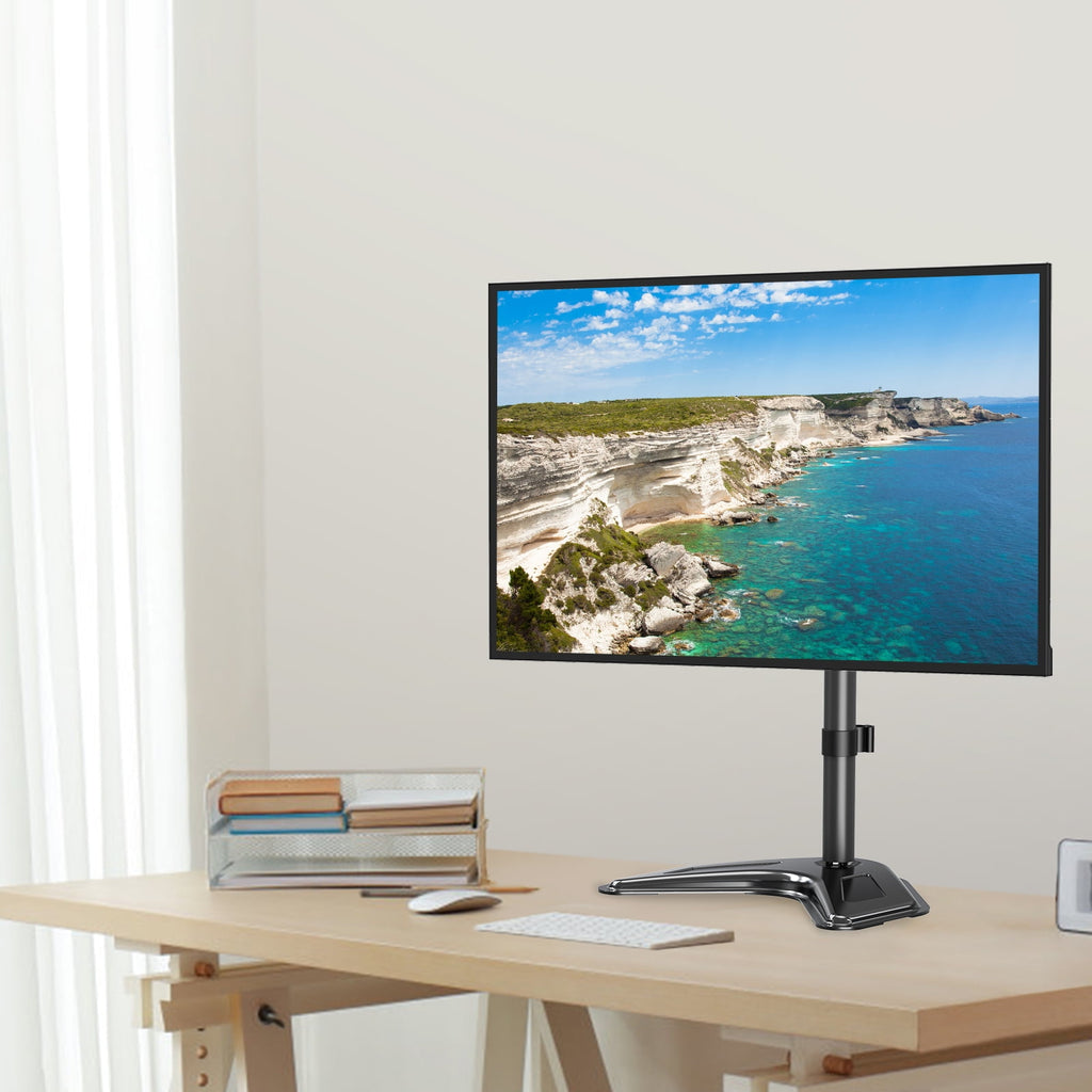 Single Monitor Stands Fits 13'' to 32'' Screen, Freestanding Monitor Mount for Desk, VESA 75x75 100x100, up to 17.6lbs - Image 2