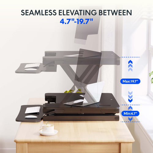 27" Height Adjustable Stand Up Desk Converter - Smooth & Effortless Lift, Compatible with Dual Monitor Mount, Removab... - Image 2