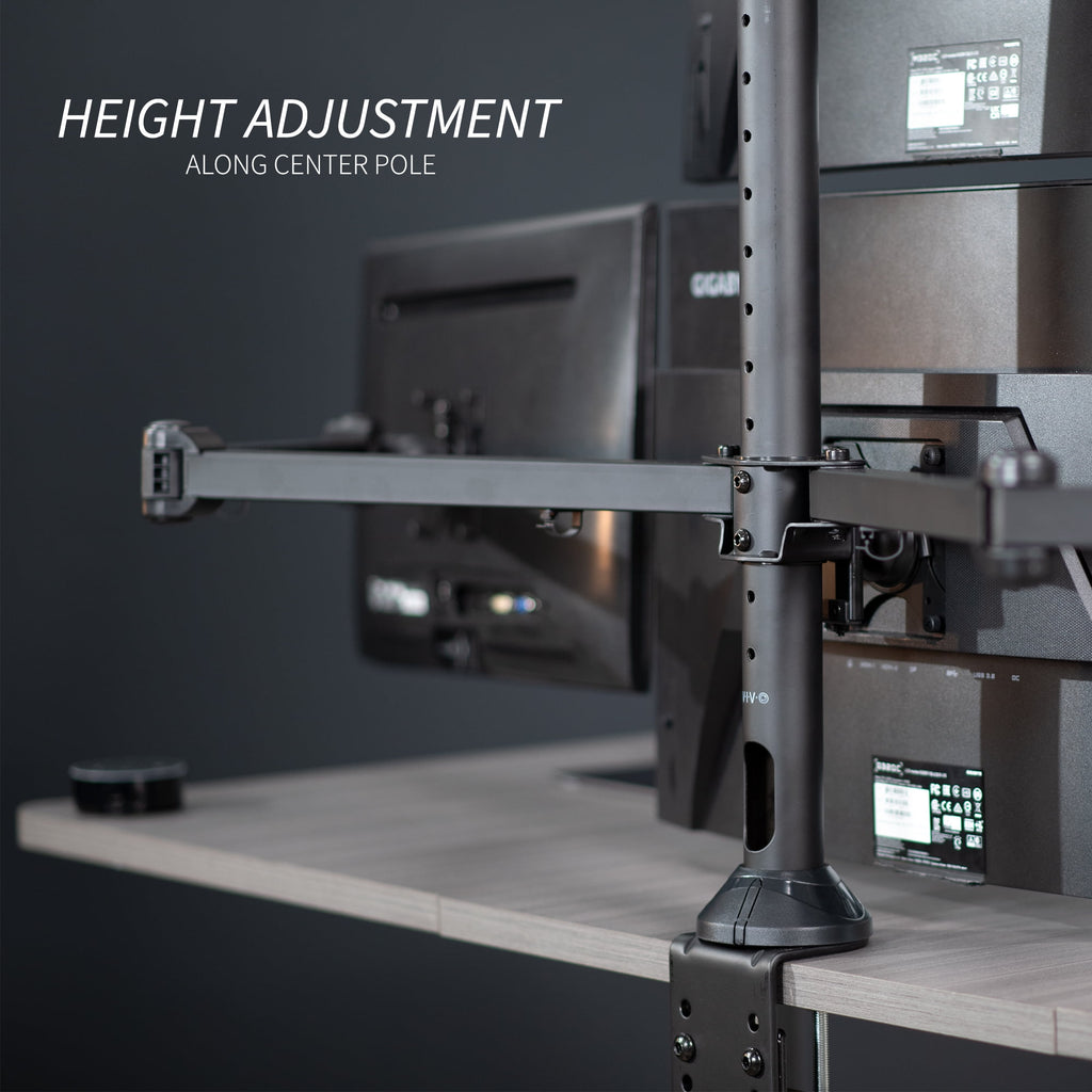 VIVO Steel Quad Monitor Desk Mount Adjustable 3 + 1 Stand | 4 Screens up to 32" - Image 5