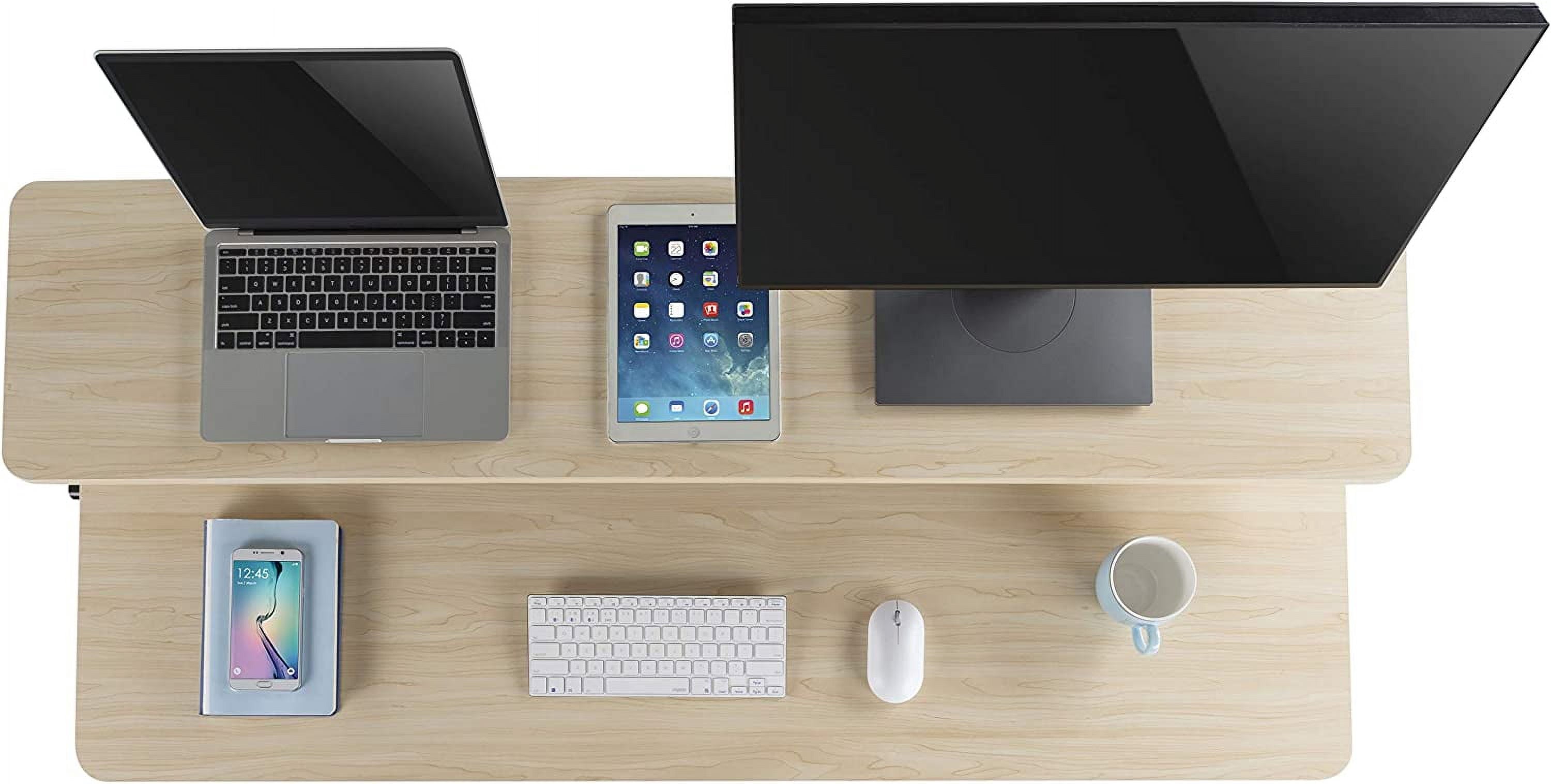 55 Inch Clamp On Desk Shelf | Large Monitor Riser Supports 3 Screens for Extra Storage | Ergonomic Monitor Stand Secu... - Image 4