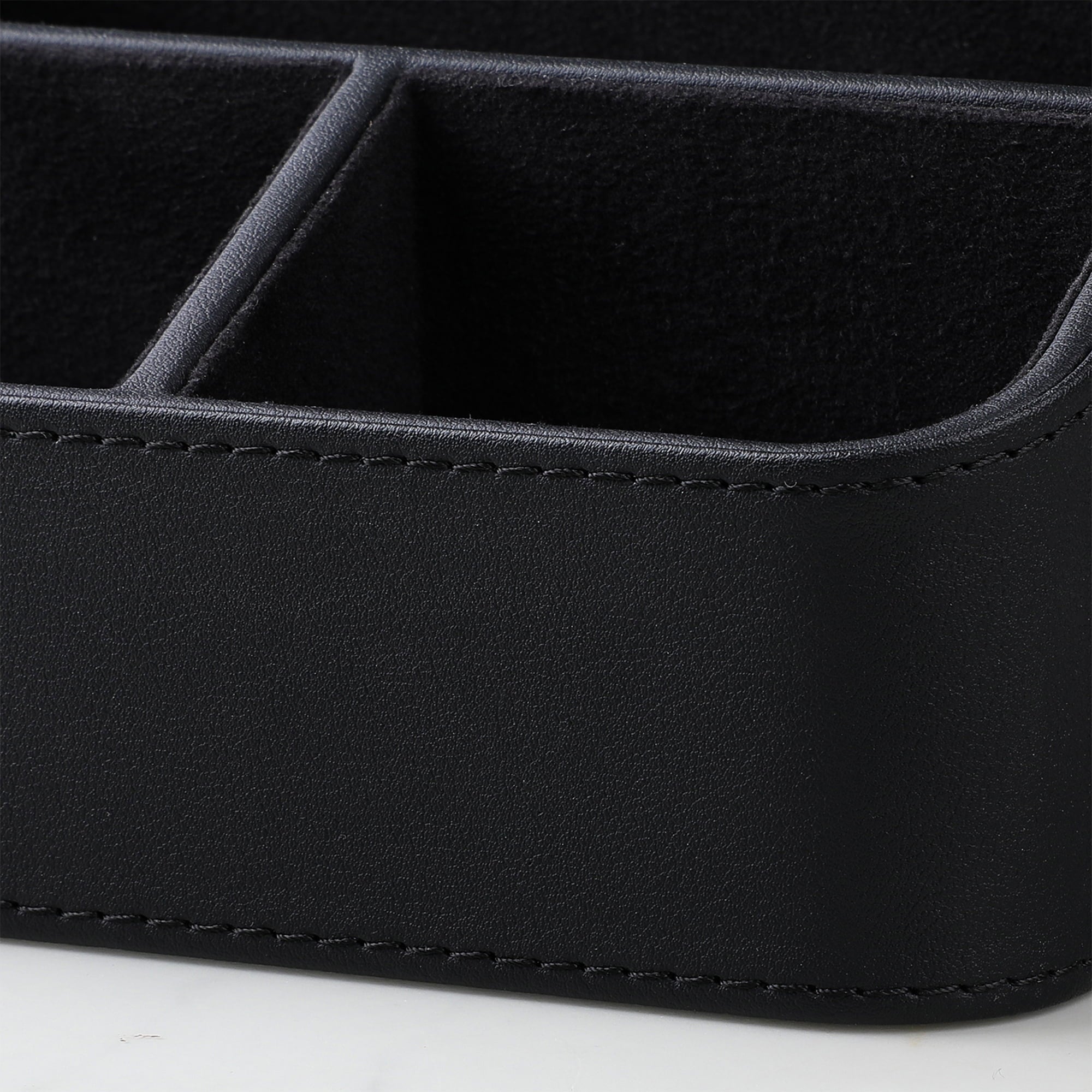 Remote Control Holder, PU Leather Small Desk Organizer Stylish Cute Desktop Organizer for Home Office Desk Accessories, Remote Caddy Bedside - Image 2