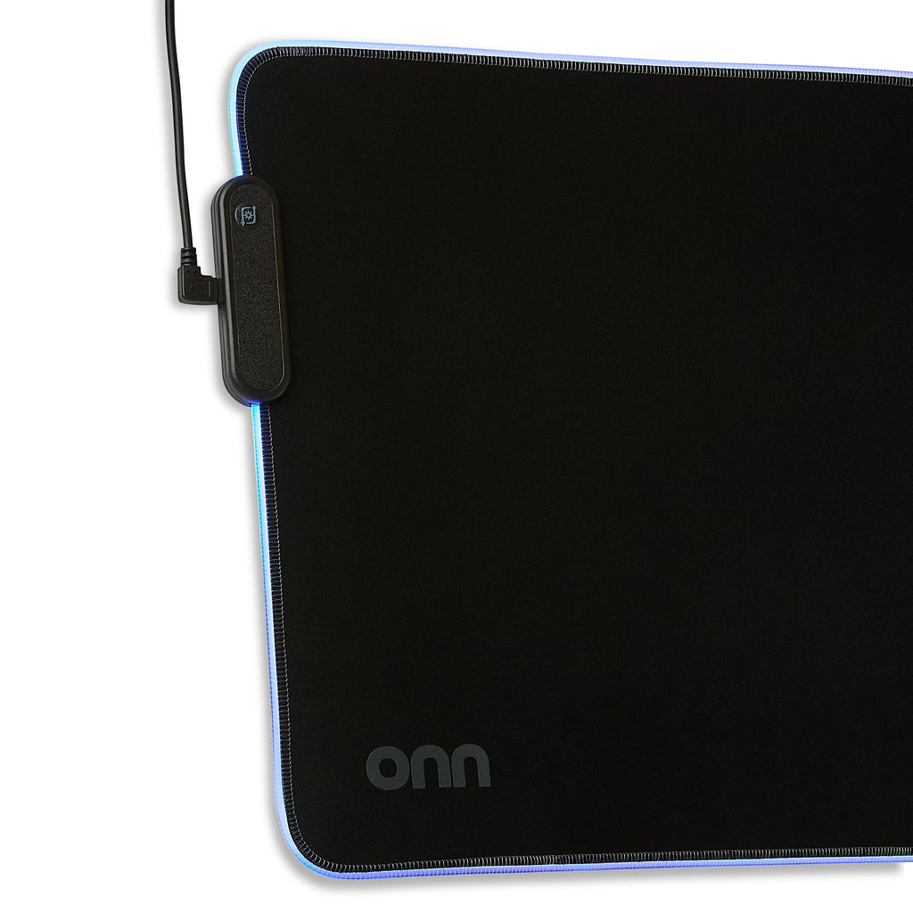 onn Gaming Desk Pad with LED RGB Lighting, Black 32", Rubber Anti-Slip base - Image 4