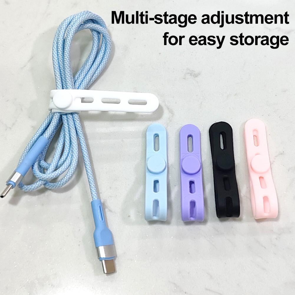 12Pcs , Silicone Cable Ties Reusable, Ties for Electronics, Multipurpose Elastic Wire Ties, Travel Essentials for Cab... - Image 2