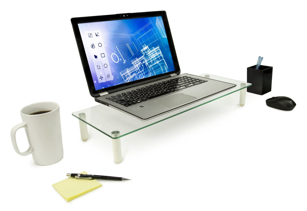 Mount-It! Glass Monitor Stand Riser | Fits 17-24 Inch Screens | Height Adjustable - Image 4