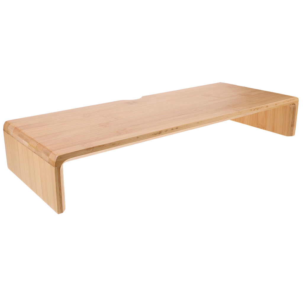 Beige Bamboo Monitor Riser Stand for Storage and Comfortable Viewing - Image 5