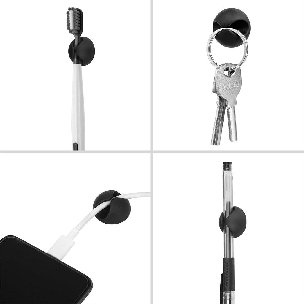 Cord Holder Cable Clips - Black Adhesive Cable Organizer for Charger & Wire Management at Nightstand, Desk, Office or... - Image 3