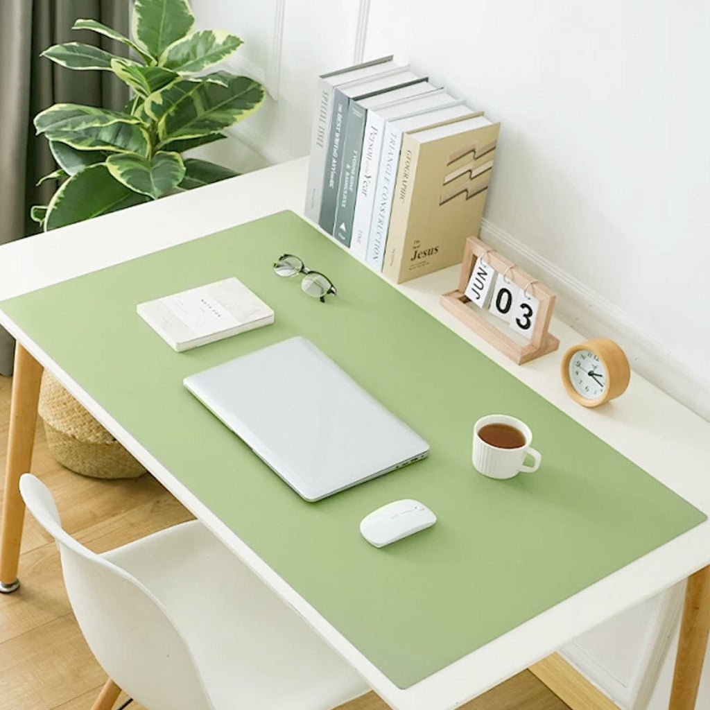 Mat,23.6 In Extended Gaming Pad Desk Keyboard Mat Desk Writing Pad Desk Pad Protector for and Home Light Green - Image 5
