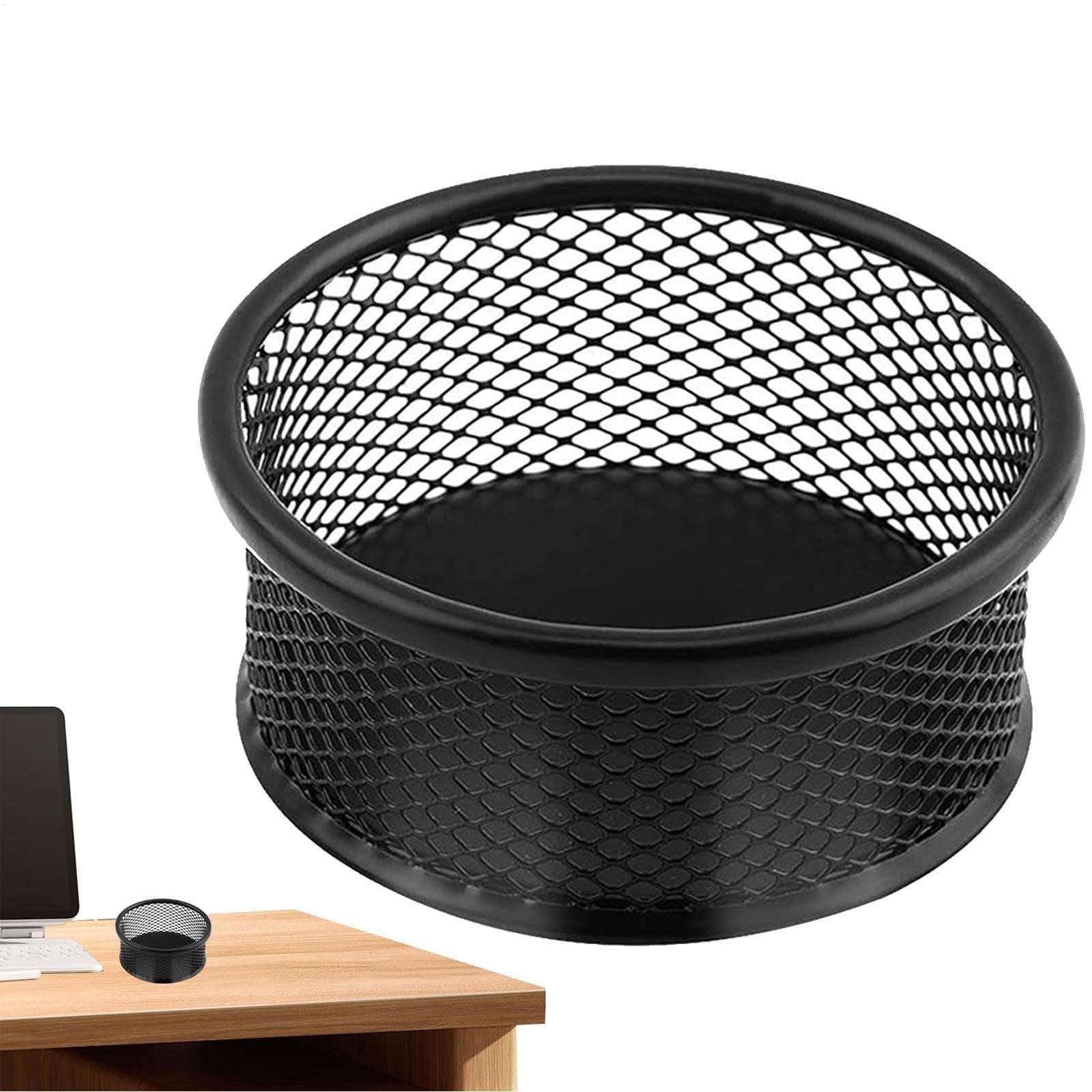 Holder, Stackable Organizer for Desk, 1 Pack Metal Mesh Holders, Desk dispensers for Office Binder Box, Black - Image 4