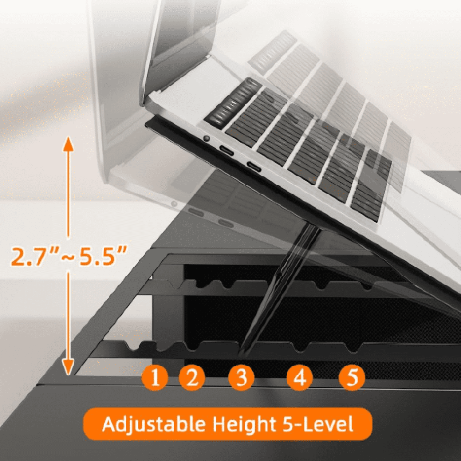 with Adjustable Laptop , Steel Frame Dual with Two Drawers for 2 s, Desktop Oraganizer for Computer,Laptop,Screen - Image 2