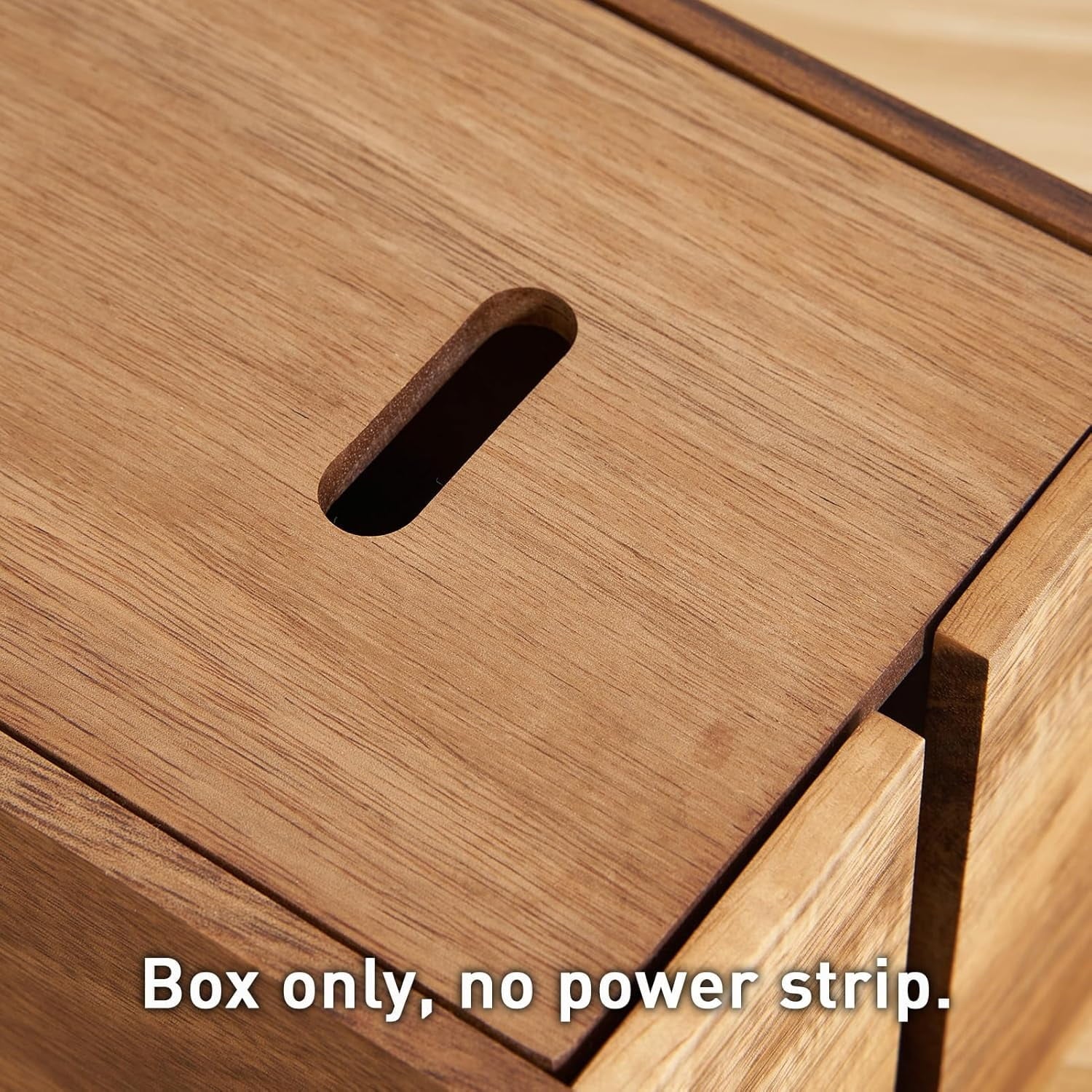 2 Pcs Acacia Wood Cable Management Box, Wooden Cord Hider & Organizer for Power Strip, Electrical Hiding, TV Wires, D... - Image 6