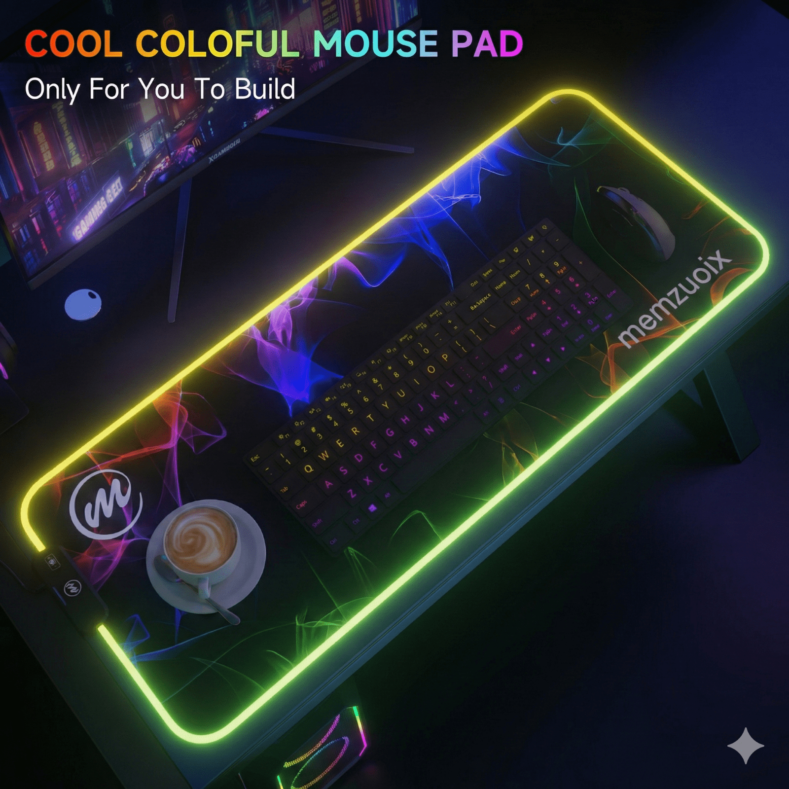 LED Mouse pad 31.5×11.8 Inch, Large RGB Glow Gaming Mouse Pad for Computer Keyboard, 12 Cool Lighting Modes, Anti-Sli... - Image 3