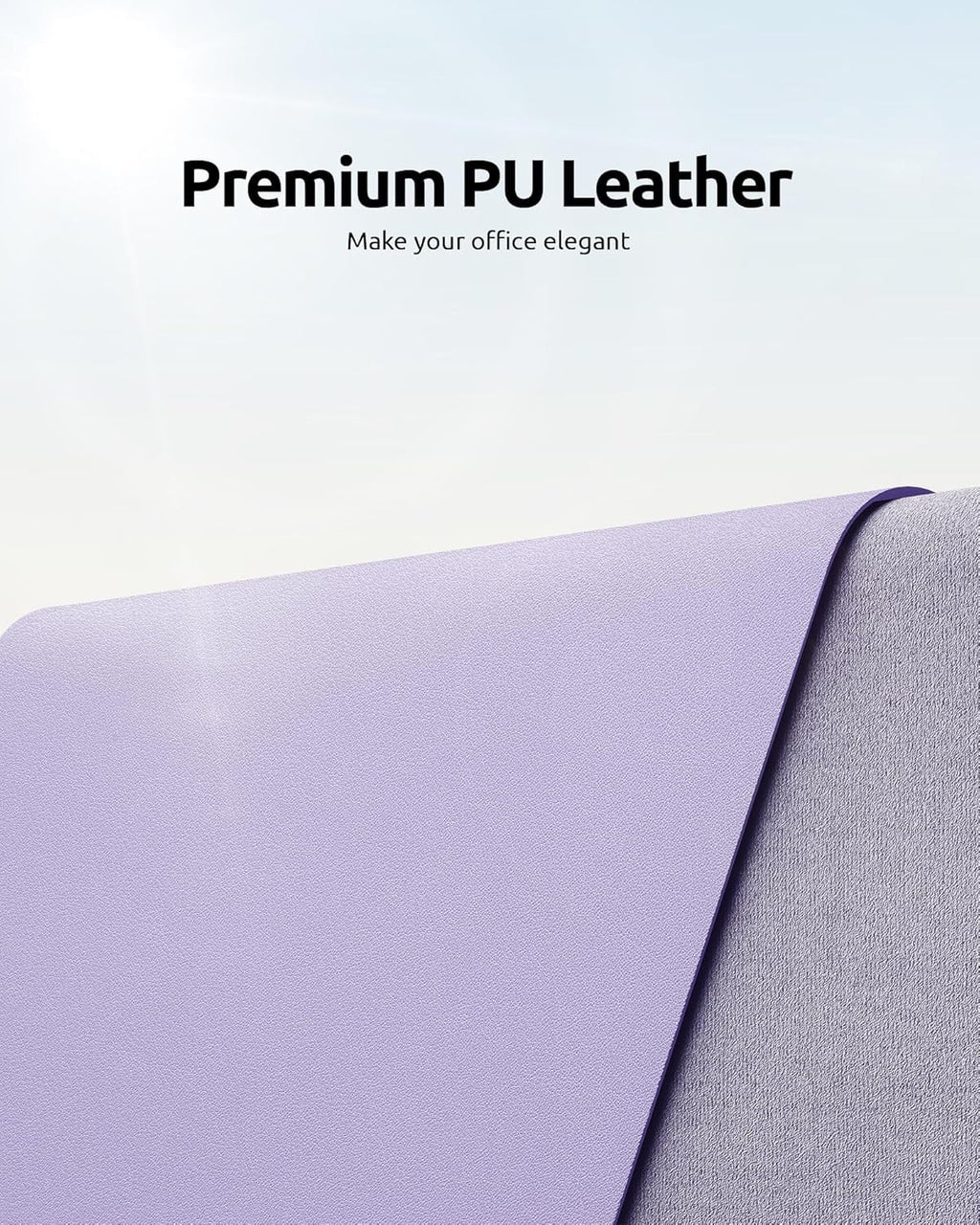 23.6" x 13.8" Leather Desk Pad Protector, Office Desk Mat, Large Mouse Pad, Non-Slip PU Leather Desk Blotter, Laptop Desk Pad, Waterproof De - Image 2