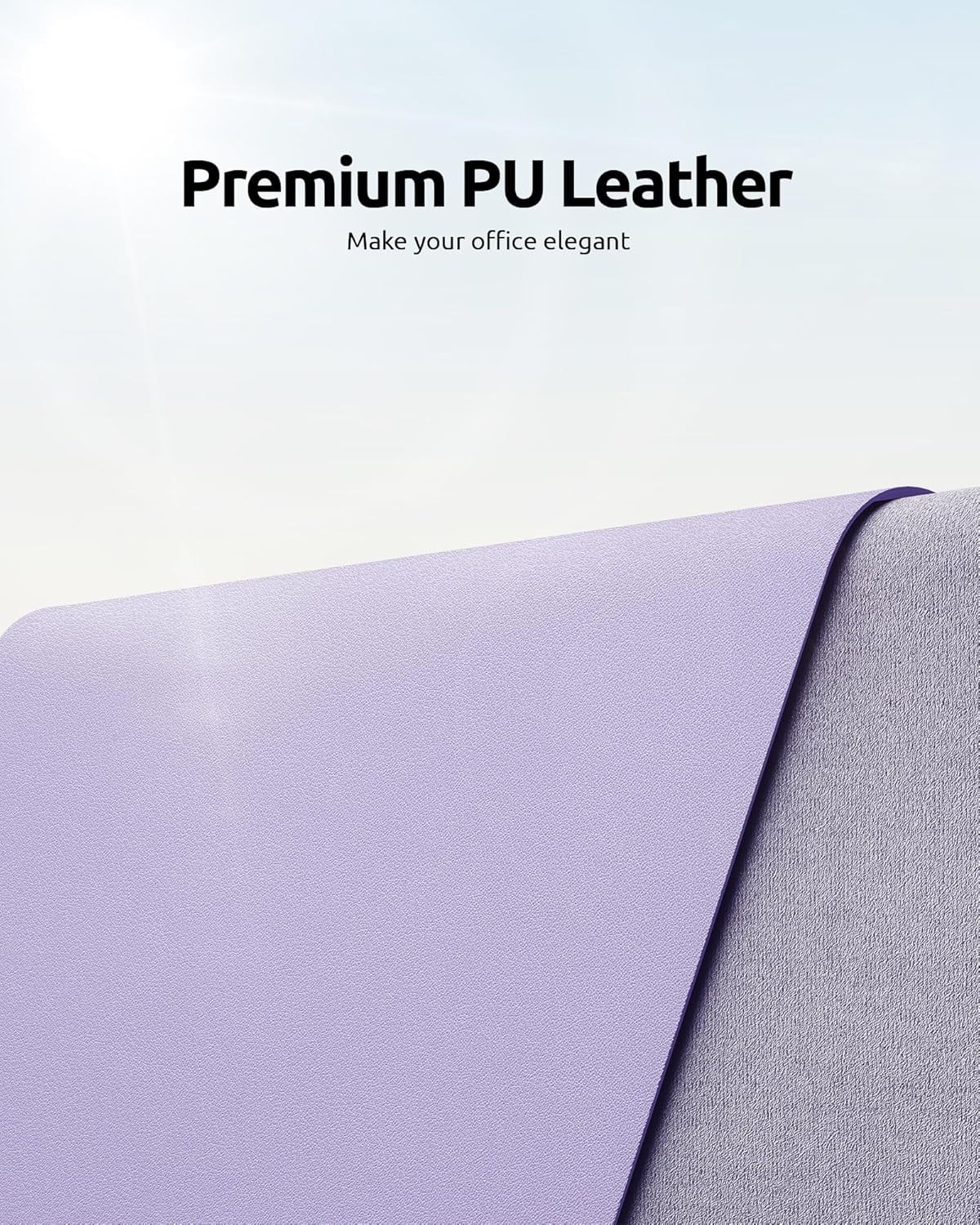 23.6" x 13.8" Leather Desk Pad Protector, Office Desk Mat, Large Mouse Pad, Non-Slip PU Leather Desk Blotter, Laptop Desk Pad, Waterproof De - Image 2