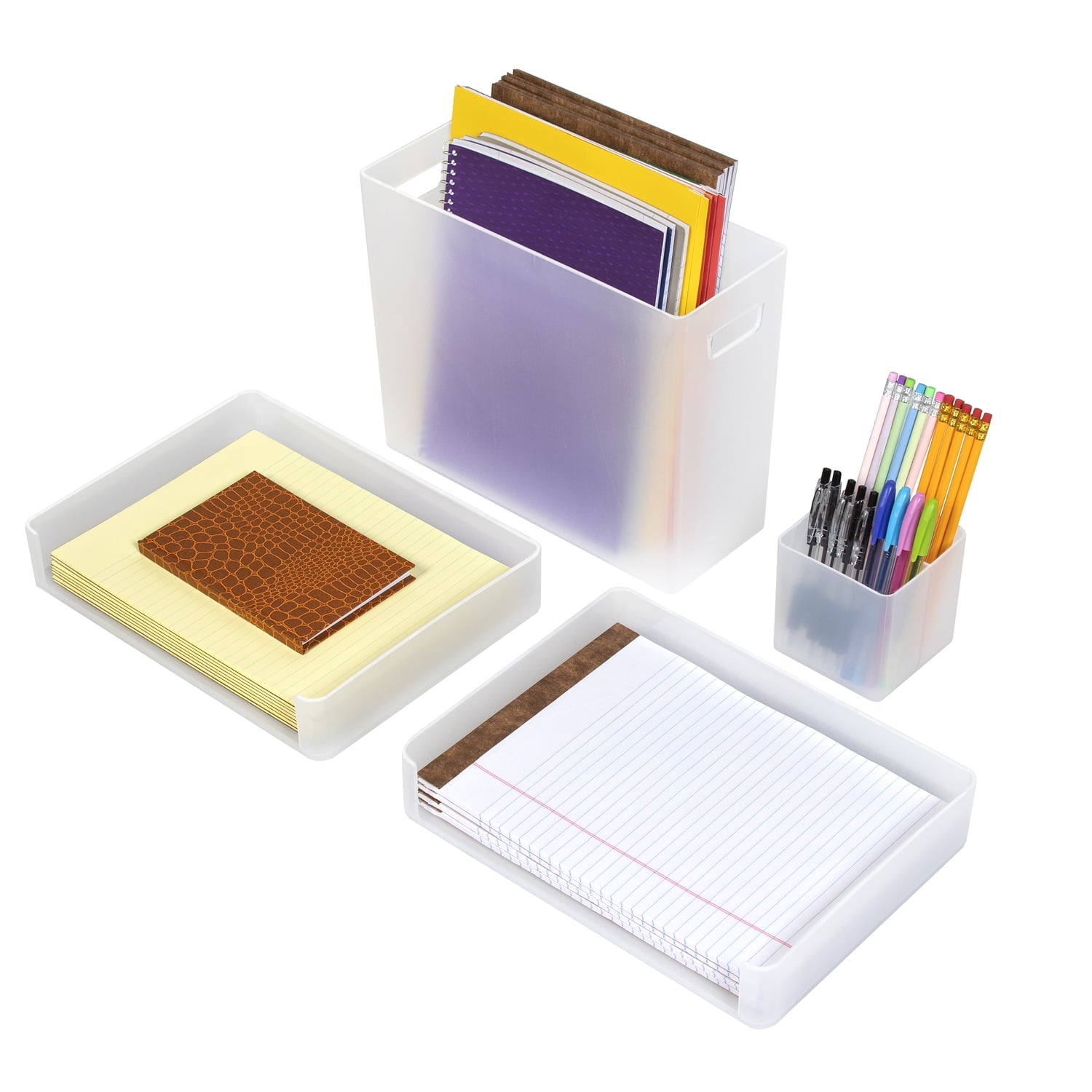 Sorbus Desk Organizer Set  Stackable Letter Tray, Pen & File Holders for Office/Home (4 pc) - Image 3