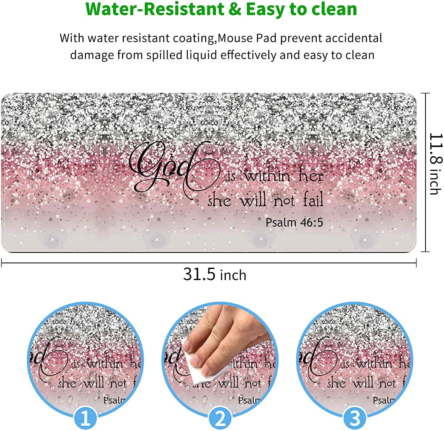 Extended XXL Gaming Mouse Pad 31.5x11.8 Inch, Large Full Desk Mouse Pad with Stitched Edges, Cute Decor Keyboard Pad ... - Image 3