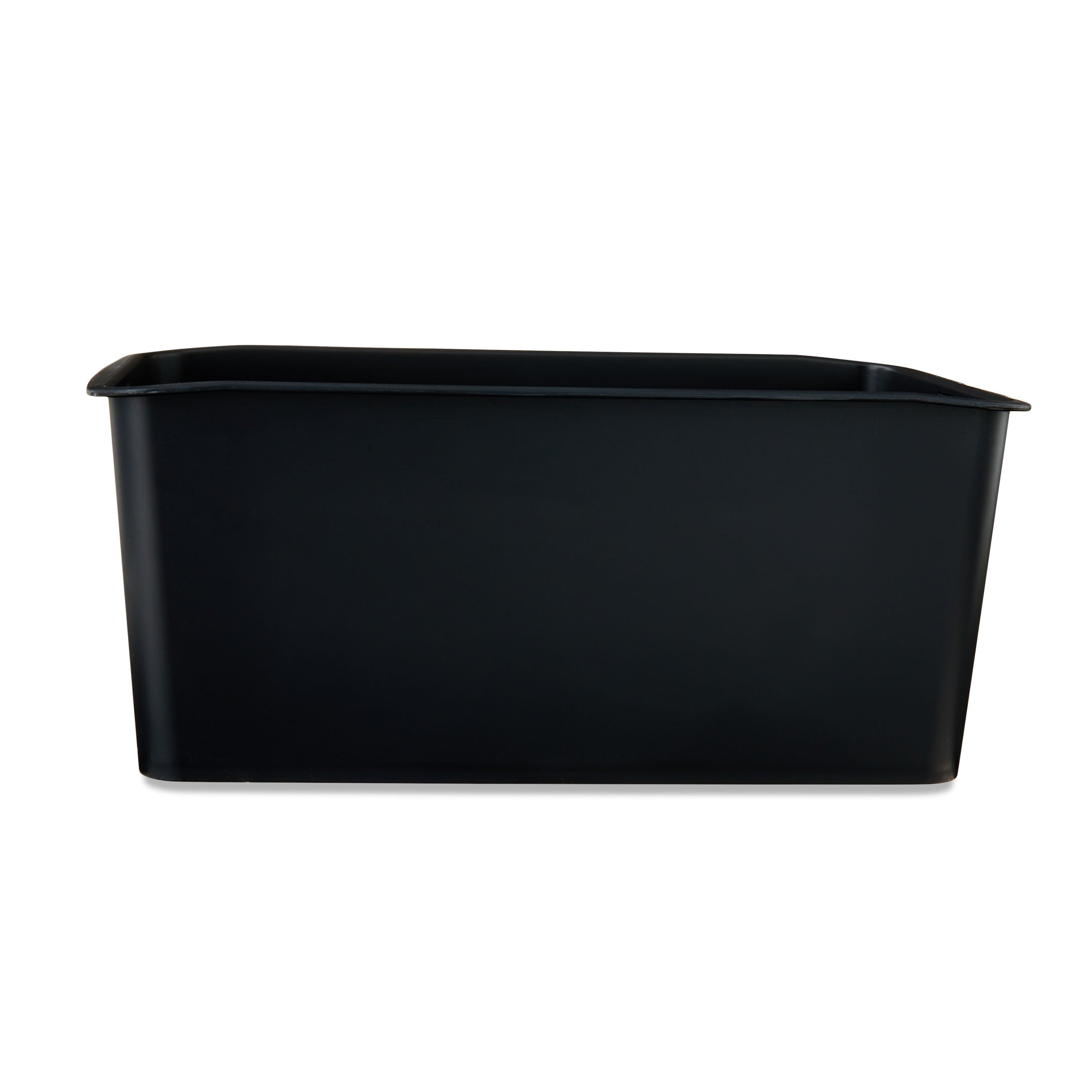 Small Plastic Desktop Organizer Cubby Bin, Black, 8-Pack - Image 4