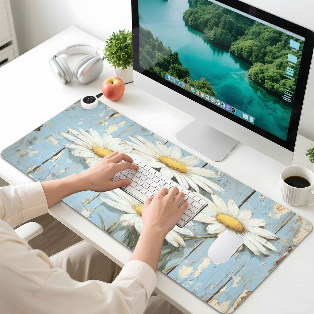 Wobogo Elegant Daisy Heated Mouse Pad Extra-Large Desk Mat With 3 Heating Levels and 3-hour Auto Shut-Off Protection ... - Image 6