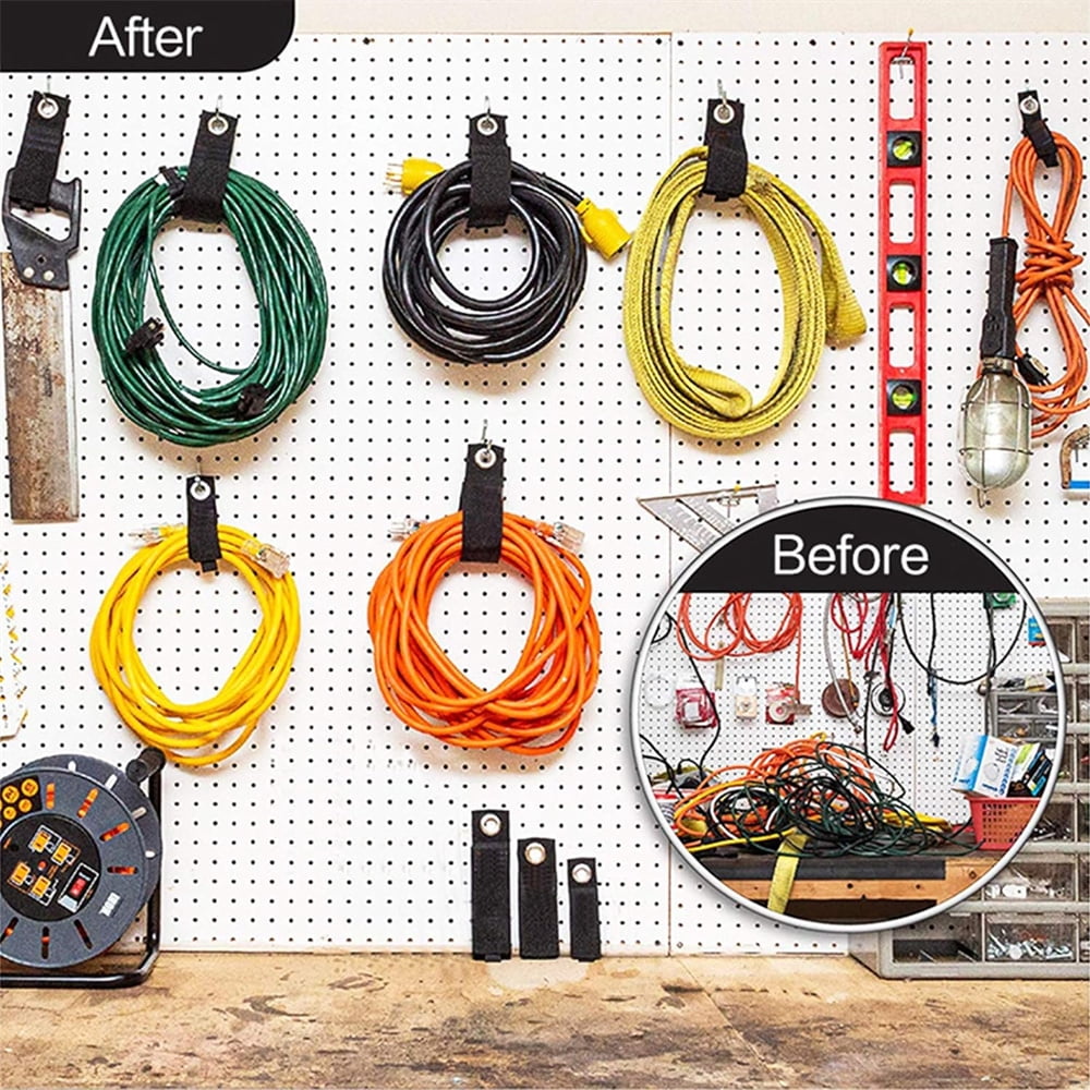 12 Pack Extension Cord Holder Organizer Large 13 Inch (Unfolded) Cable Strap Wrap Heavy Duty Hoop and Loop Hanger Org... - Image 5