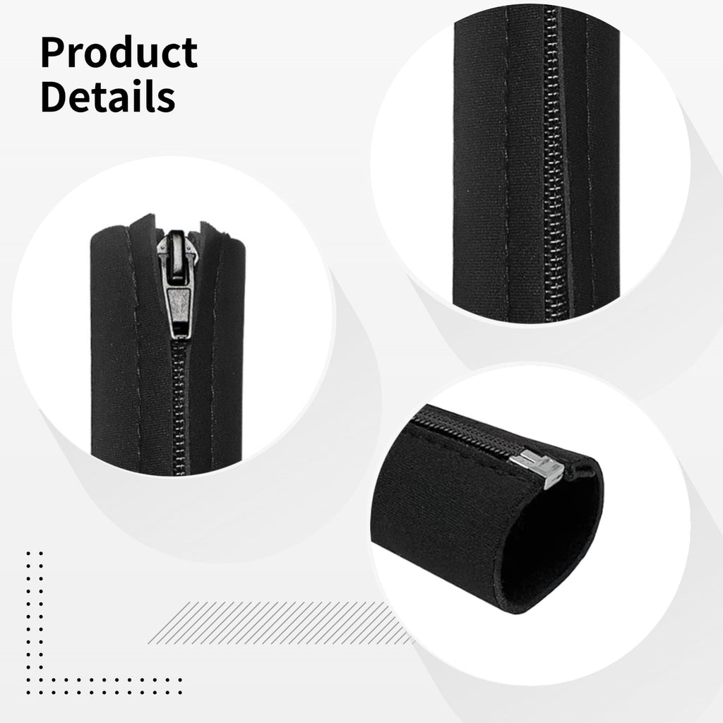 4 PCS Zipper Cable Organizer Sleeves, Cable Management Sleeve for TV and Computer Cords, Black Polyester, Reliable an... - Image 3