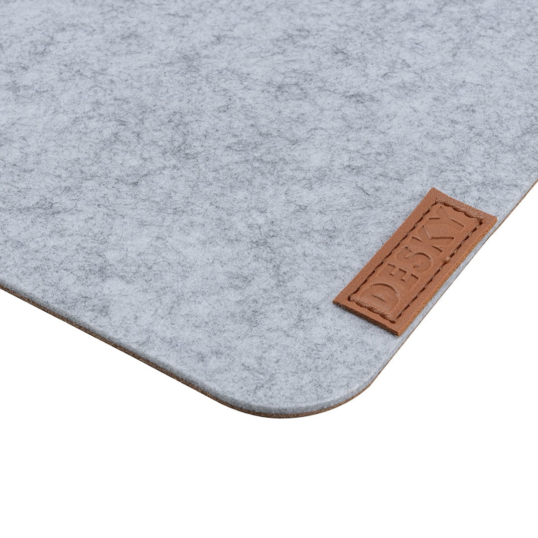 Desky Cork/Felt Desk Pad - Medium 24.4X11.8 Inches / Light Gray - Image 3