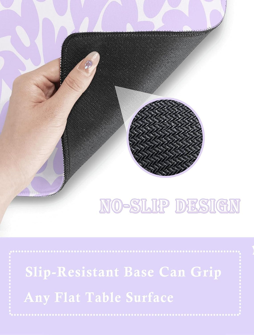 Cute Desk Pad - Aesthetic Desk Mat Kawaii - Keyboard Pads for Desk - XL Purple Desk Pad - Cute Office Desk Decor for ... - Image 4